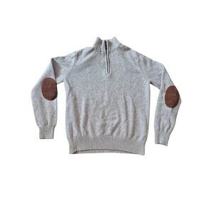 St. John's Bay Mens Cotton Turtleneck Pullover Sweater Patches Comfort Size M